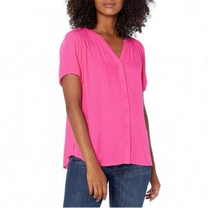 *NWT* Amazon's Essentials Relaxed-Fit Pink Short-Sleeve Blouse - Size XXL